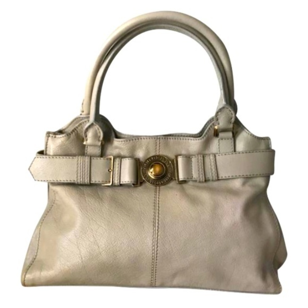 Burberry Saffiano stone leather satchel